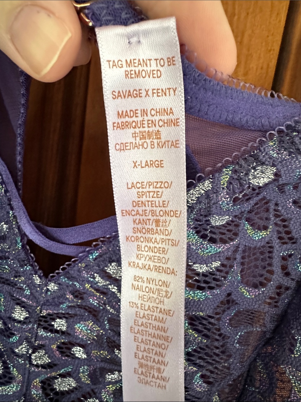 SAVAGE X FENTY  blueish purple one piece lingerie - XL - Picture 2 of 8